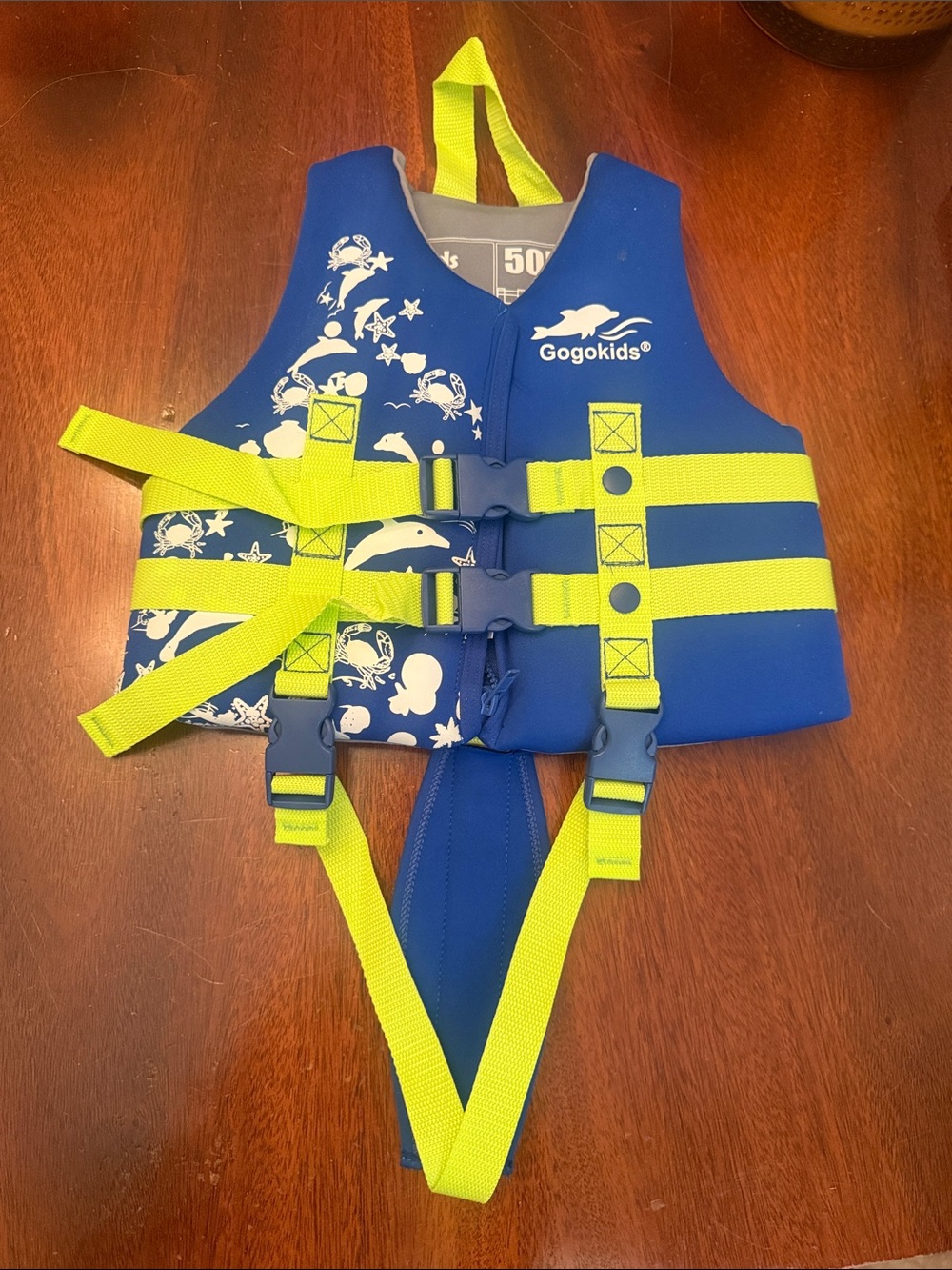 Gogokids Blue and Neon Yellow Kids Life Vest Bib